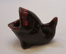 Old McMaster Pottery Orange Brown Fish Personal Ashtray Alberta Canada FREE S/H picture