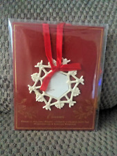 New Lenox Porcelain Snowflake Charms Photo Ornament,  3 Inches picture