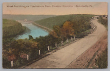 Postcard Connellsville PA Youghiogheny River Albertype Hand Colored Posted 1934 picture