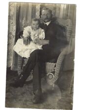 c1900s Dapper Mustache Man Gentleman W/ Baby Sitting Chair RPPC Postcard picture