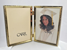 Vintage MCM Double Bi-fold Ornate Gold tone Picture Photo Frame picture