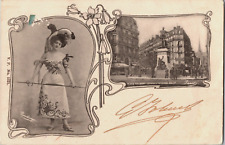 Antique French Postcard Statue d'Etienne Dolet Actress Reutlinger No 1321 picture