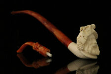 srv - Bacchus Churchwarden Dual Stem Meerschaum Pipe with fitted case M2160 picture