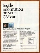 1986 GM Product Service Vintage Print Ad/Poster Retro 80s Car Bar Art Décor picture
