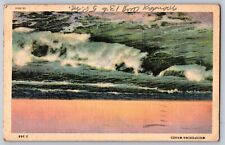 Vintage Postcard Whispering Waves Great Lake Scenes Chicago Linen 1933 picture