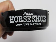 Vintage Binion's Horseshoe Casino Black Glass Ashtray Las Vegas NE BEAUTIFUL picture