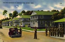 Linen Postcard 1944 Keesler Field, US Army Air Force WWII with a car of the day, picture