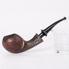 Handcrafted Briar Tobacco Pipe Black Sandblasted Freehand Pipe Cumberland Stem picture