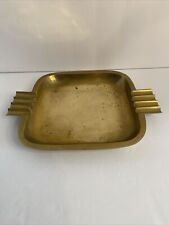 Vintage Brass  Ashtray 12” X 9 3/8” Heavy Thick picture