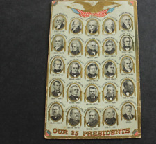 VINTAGE Postcard  1900's  Postcard Our 25 Presidents picture