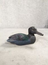 Vintage Crowning Touch Collection Wooden Decoy Duck Blue And Grey picture