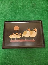 Vtg Couroc Monterey CA Serving Tray Inlaid Colorful Quail (BFEB-06-018) picture