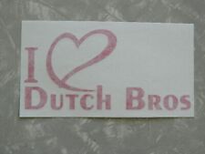 Vintage Dutch Bros Coffee Sticker Dutch I Love Dutch Bros Decal Rare Red Heart picture
