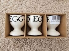 Brand New Emma Bridgewater Black Toast Set of 3 Egg Cups in box First Pottery picture