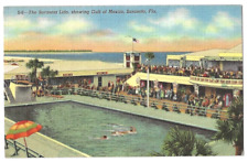 Sarasota Florida c1940's Lido Beach, Swimming Pool, Gulf of Mexico picture