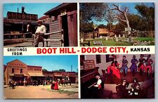 Postcard Multi View Greetings from Boot Hill Dodge City Kansas     F 10 picture