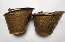 ANTIQUE Hand Hammered Copper Pails With Handles. Beautifully Crafted In 1946  picture