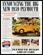 1939 Plymouth 4-Door Sedan Rough Collie Dog Vintage Chrysler Color Print Ad picture