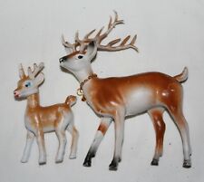 Pair of Vintage Plastic Deer Buck Figurines picture