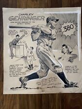 Comic Engraving Charley Gehringer Detroit Tigers Baseball Art Krenz  picture