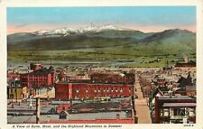 Butte Montana~Downtown Rooftops and Highland Mountains in Summer~1925 Postcard picture