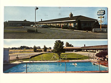 Blue Haven Motel Pasco Washington Pool Classic Cars Chrome Vintage Postcard picture