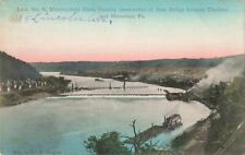Lock 4 Monongahela River Bridge Charleroi Monessen Pennsylvania PA 1907 Postcard picture
