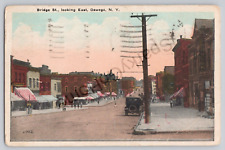 Bridge Street Looking East, Oswego NY New York Main Street Posted 1933 picture