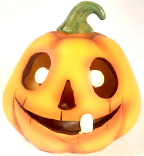 Halloween Jack O Lantern Pumpkin Horror Spooky Wonky Vintage Holiday Decor picture
