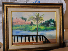 Vintage  BERMUDA HOUSE  Wood Picture Frame picture