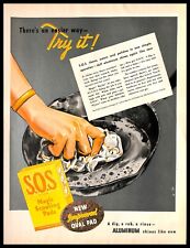 1938 SOS Scouring Pads Cleaning Vintage PRINT AD Kitchen Aluminum Pots picture