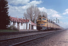 A- Duplicate RR slide: UP passenger action passing station ; 1940's-1950's picture