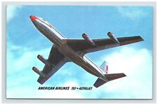 Postcard Aircraft American Airlines 707 Astrojet Flying View Travel Aviation  picture
