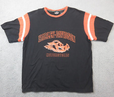Harley-Davidson Motorcycles Jersey Style T Shirt Hog L Black Orange 2005 HD Tag picture