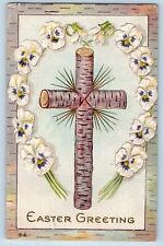 Cleveland Ohio OH Postcard Easter Greeting Flowers Cross Embossed Nash 1912 picture