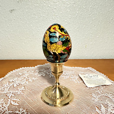Vintage Chinese Phoenix and Chrysanthemum Cloisonne Egg picture
