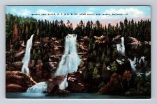 Sault Ste Marie-Ontario, Scenic View Bridal Veil Falls, Vintage Postcard picture