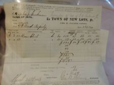 1872 Town New Lots East New York Brownsville Sackman Property Tax Bill Brooklyn picture