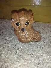 Vintage Owl Figurine Sculpted Glaze Figure Big Bright Eyes MCM picture