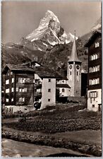 Zermatt Dofpartie mit Matterhorn Switzerland RPPC Real Photo Postcard picture