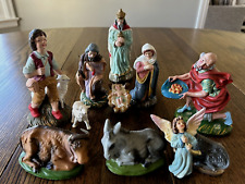 Vintage 1950's Composition Nativity Figurine 11 Pc Set Woolworth/Kresge picture