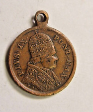1877 Antique catholic papal medal PIUS IX PONT MAX ANNO L SACRI EPISC PII 49350 picture