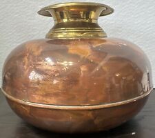 Vintage Brass & Copper Color. 9.25” tall X 37” Round. Vintage With A Lot Patina. picture
