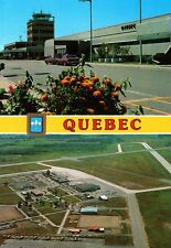 CONTINENTAL SIZE POSTCARD EARLY 1970s DUAL VIEW OF QUEBEC INTERNATIONAL AIRPORT picture