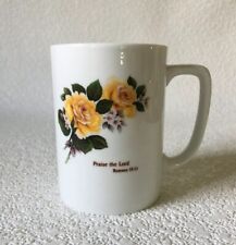 Vintage ROMANS 15:11 Coffee Cup Mug PRAISE THE LORD Bible Verse Scripture 💐 picture