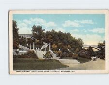 Postcard Grand Stairway And Overhead Bridge, Lake Park, Milwaukee, Wisconsin picture