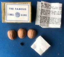 Vintage Magic Trick The Famous 3 Shell Game Real Walnut Shells, D. Robbins picture