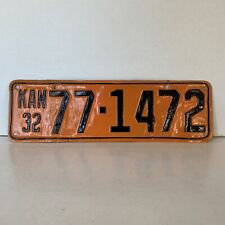 1932 Kansas License Plate 77 1472 Car Tag Antique Collector Man Cave Garage picture