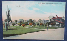 1910s Tucson Arizona SP RR Train Depot & Grounds Postcard picture