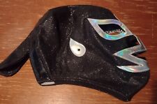 RAYO DE JALISCO JR. CMLL. MEXICAN SEMIPROFESSIONAL MASK IN BLACK AND SILVER. picture